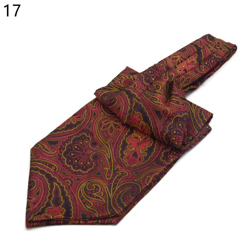 Mannen Vintage Polka Dot Wedding Formele Das Ascot Zelf Britse Stijl Gentleman Polyester Zijde Paisley Das Pak Bruiloft