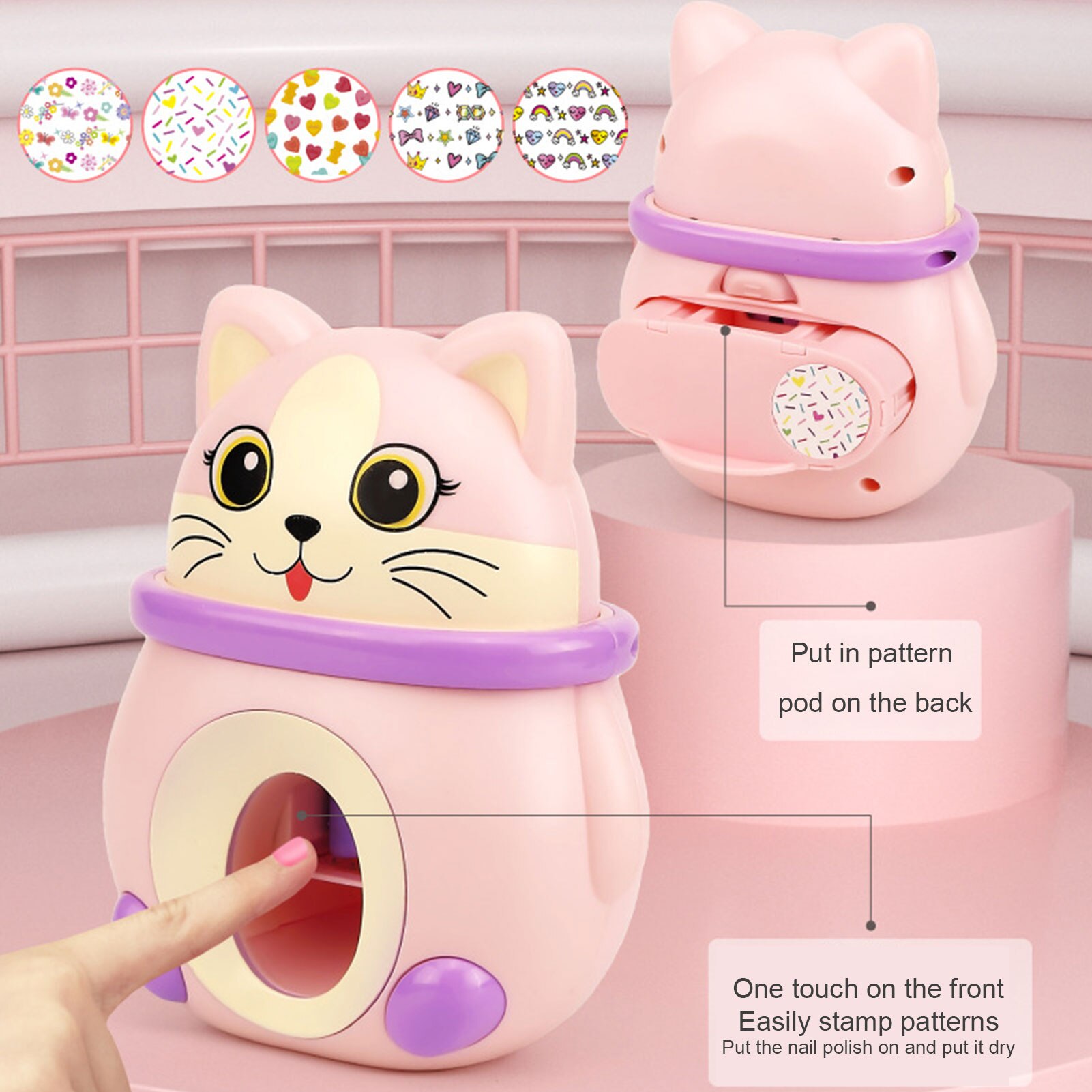 Kit de manucure pour enfants, 15 pièces, vernis à ongles lavable, Machine à faire soi-même, cosmétiques pour filles, jeu de simulation, tampon à ongles, Kit d'art