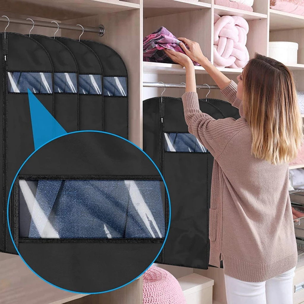 Vêtements suspendus housse anti-poussière robe de mariée couverture costume manteau sac de rangement sacs à vêtements organisateur garde-robe suspendus organisateurs de vêtements