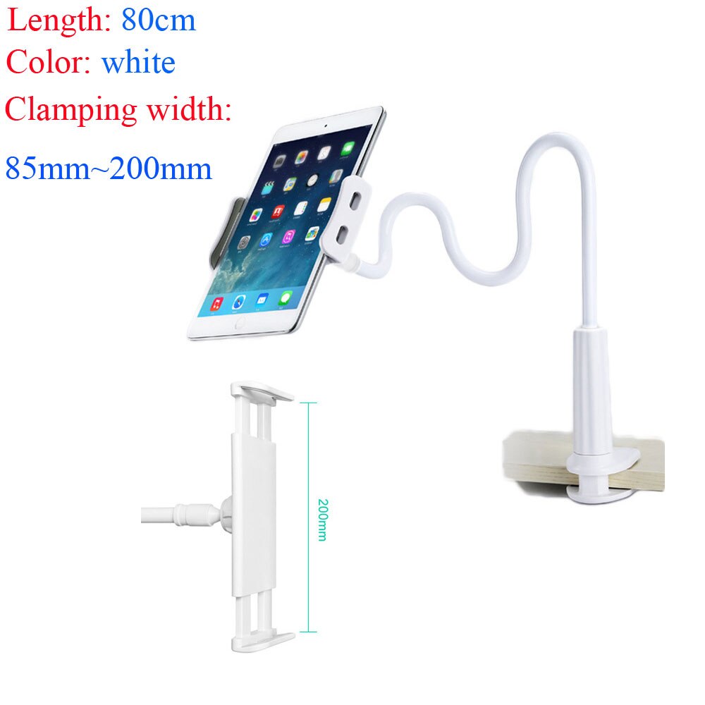 Gooseneck Tablet Holder, Universal Tablet Stand 360 Flexible Lazy Bracket Clamp Long Arms Mount Compatible with iPad Air Pro: 80cm length color 2
