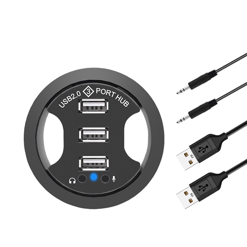 USB Hub USB 2,0 Schreibtisch Tülle USB 2,0 Hub Audio- Schreibtisch montieren Adapter 3 Hafen Montieren in Schreibtisch Multi USB 2,0 Häfen: Ursprünglich Titel
