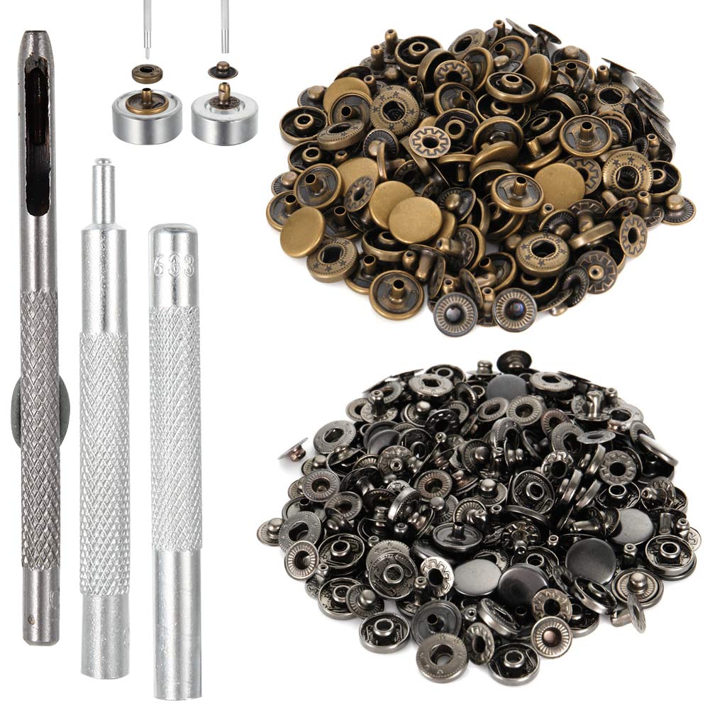 Nieuw 12.5MM 40 Sets Bevestigingsmiddelen Met 4 Stuks Fixing Gereedschap Drukknopen Metalen Drukknoop Snaps Kleding Tool Kit @ 9