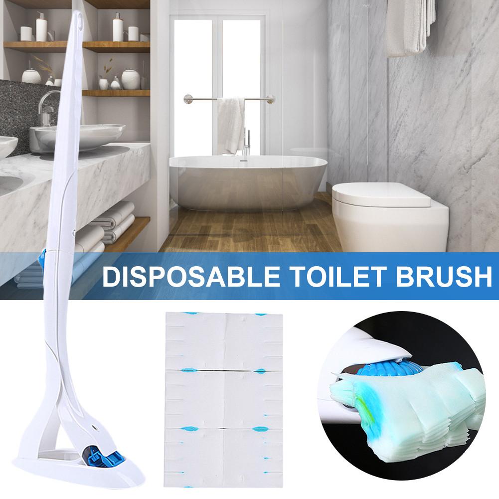 Disposable Toilet Brush Durable Efficient Toilet Wand Kit with 12 Disinfecting Refill Heads Disinfecting Toilet Cleaning System
