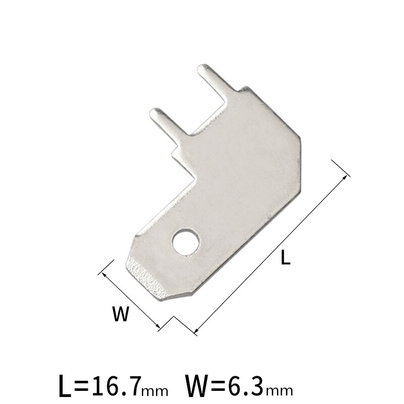 100pcs 6.3 Flag-shaped inserts 6.3MM PCB inserts PCB solder inserts L-shaped corner solder thickness 0.8 DJ6116-6.3