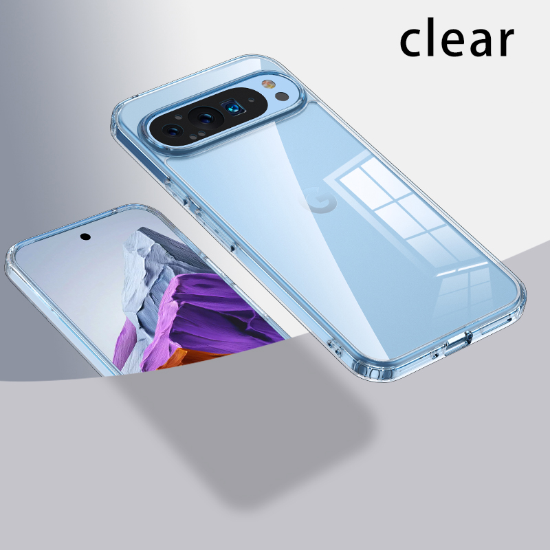 Coque Magsafe pour Google Pixel 9 Pro XL 8 7 Pro 8a 7a, blanc mat et transparent, chargement sans fil, antichoc, armure magnétique: Pour Pixel 9 Pro XL / Effacer