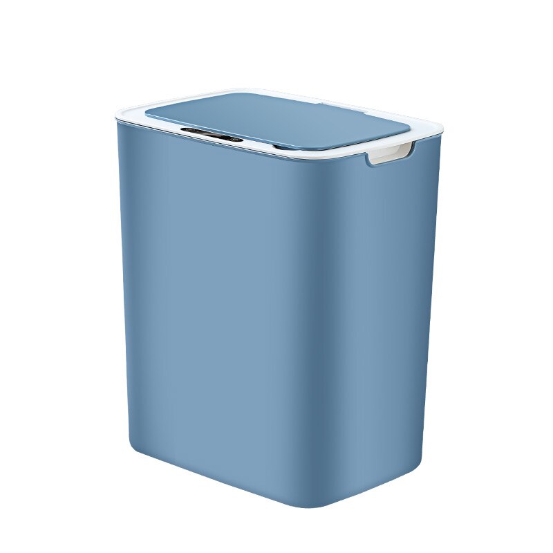 Intelligent Induction Trash Can with Lid Fully Automatic Induction Electric Home Large Trash Can: Blue