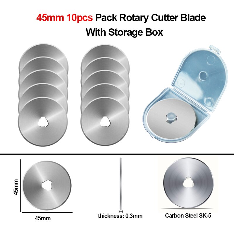 28/45mm Fabric Leather Cutter Leather Craft Sewing Accessories DIY Sewing Tools Circular Cut Rotary Cutter Blade Patchwork: 45MM-Blade-10pc
