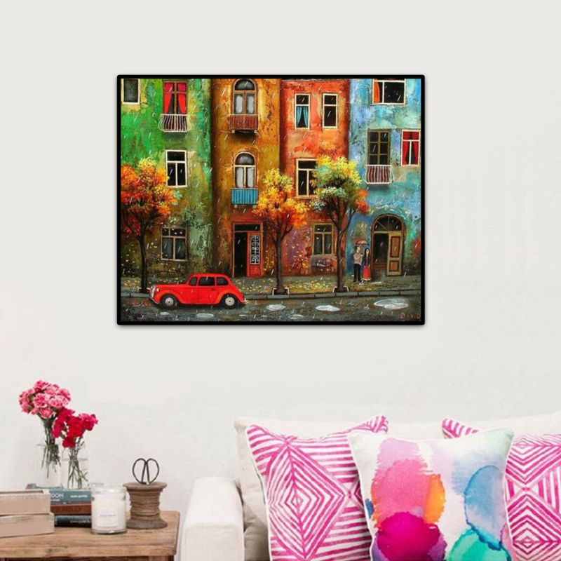 Rain DIY Oil Painting Paint By Numbers Kits with Brushes Acrylics Painting Kits on Canvas for Adults Kids Beginner
