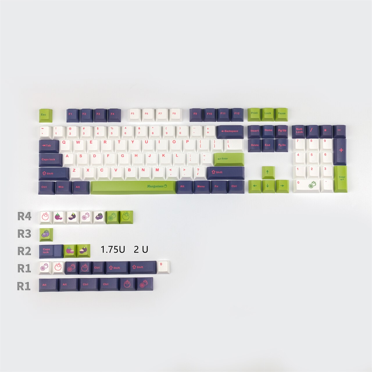 Originele Pbt Keycaps Cherry Profil Mangosteen 125 Toetsen Dye Sublimatie Keycaps Voor Mx Schakelaars Mechanische Toetsenbord Sleutel Cap: Default Title