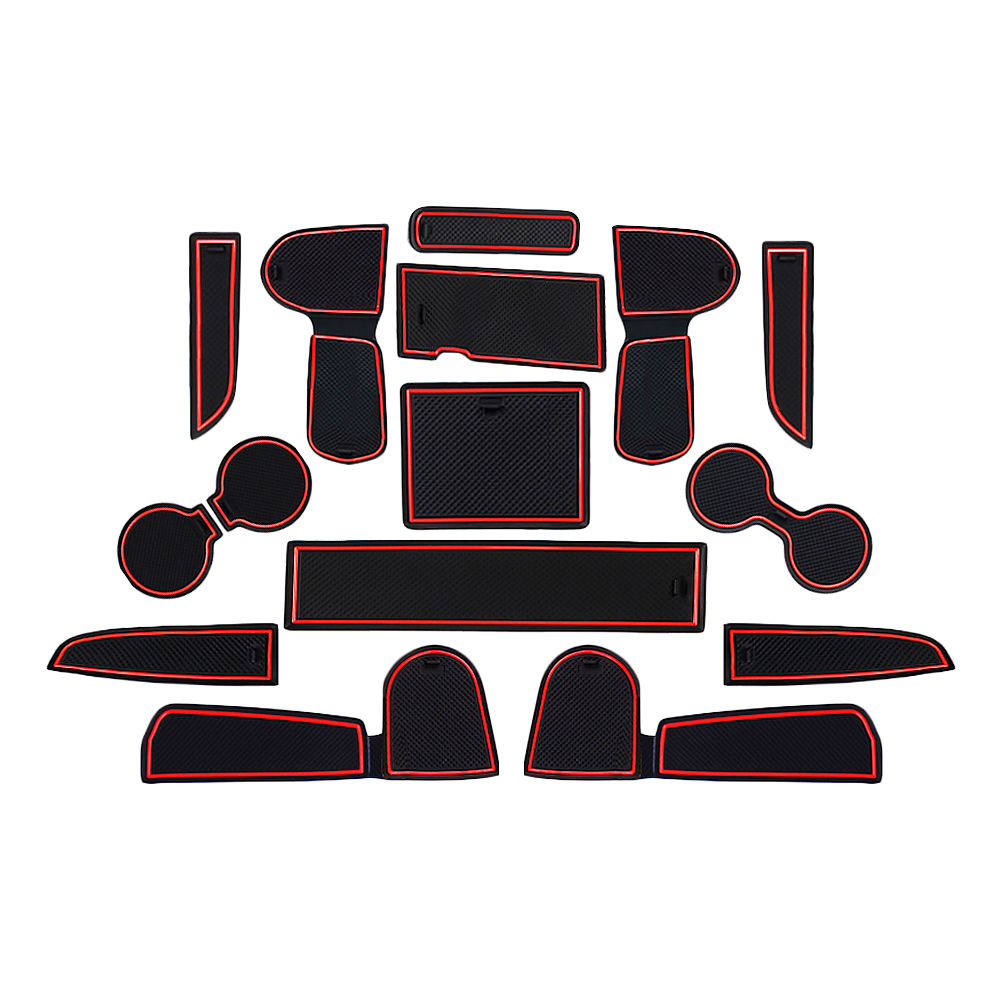 RUIYA for Kia Ceed / XCeed GT Car Door Groove Mat Anti-slip Slot Pad Auto Interior Ceed Accessories: Red