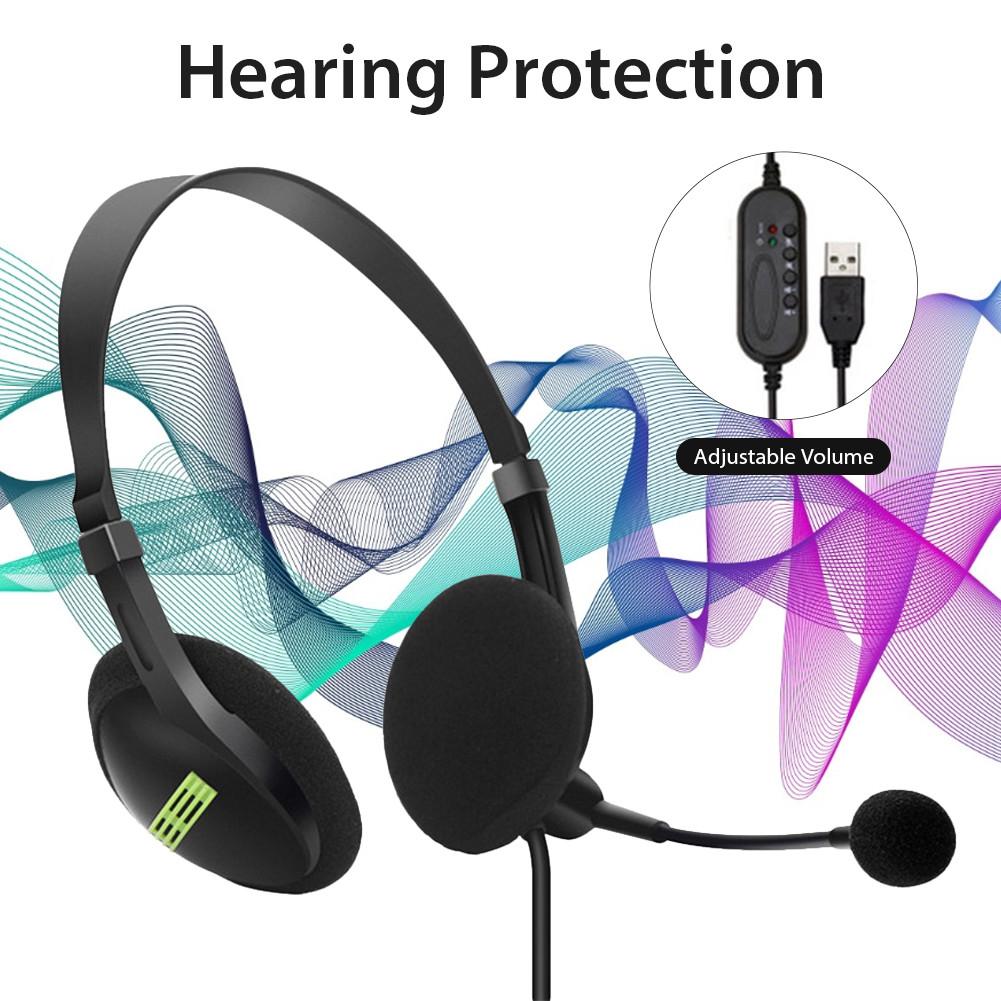 USB Kopfhörer Leichte Komfortable Headset Mit flexibel Mikrofon Universal- Genaue Geeignet Für Computer Laptops