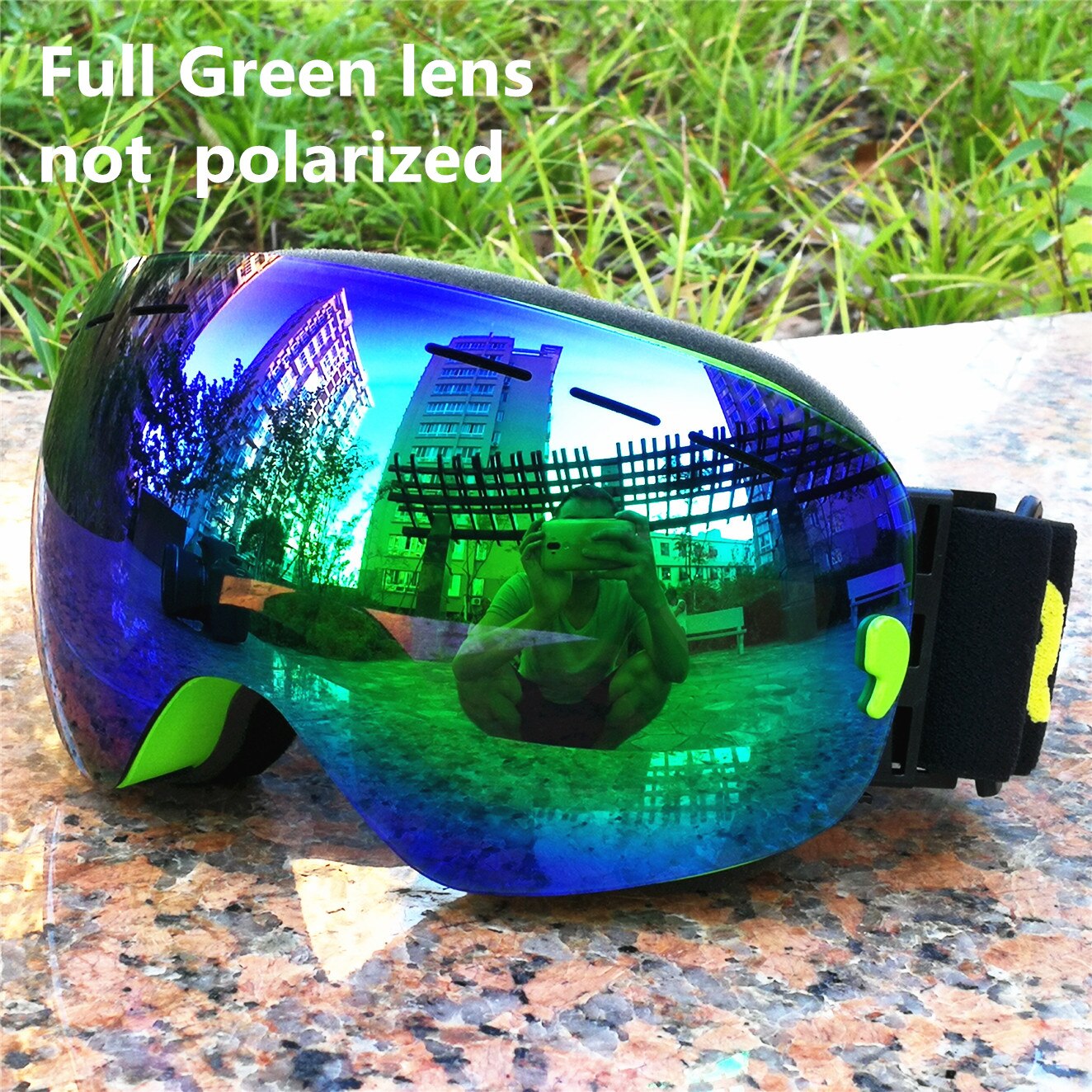 Rbworld merk grote skibril dubbele lens  uv400 anti-condens volwassen snowboard skibril dames heren gepolariseerde sneeuwbril: 5a