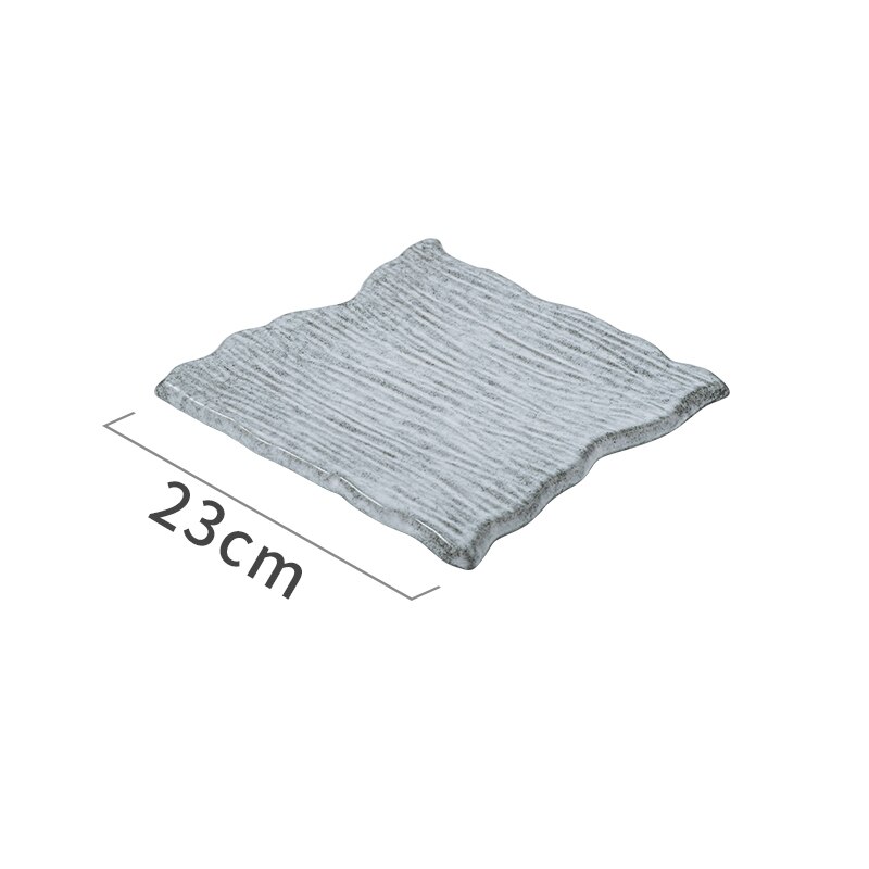 Irregular Shape Ceramic Dinner Plate Cooking Dishes Sashimi Sushi Dish Hotel Restaurant Tableware Snack Dessert Tray Steak Plate: 9 inch 3