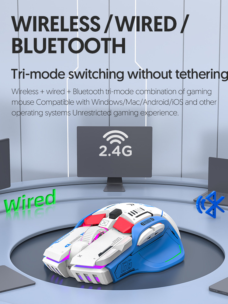 Wireless Gaming Maus Wired Computer Mäuse RGB Gamer Ergonomische 10 Taste 4000-12800DPI LED Spiel Für PC Laptop