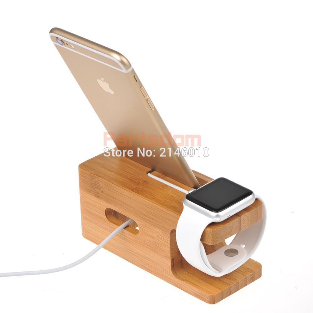 Téléphone portable 3 en 1 bambou bois support de Charge Dock bande Station berceau support pour Apple Watch iPhone Plus 7 6 iPad234 Air