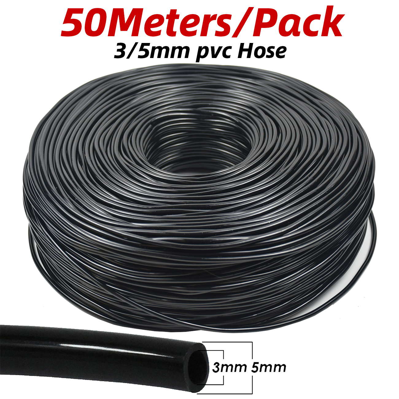 KESLA 10-100M 4Way 2Way 8L Drip Irrigation Kit Transmitter 3/5mm Hose Watering System Dripper Sprinkler Pot Planting Greenhouse: Brown