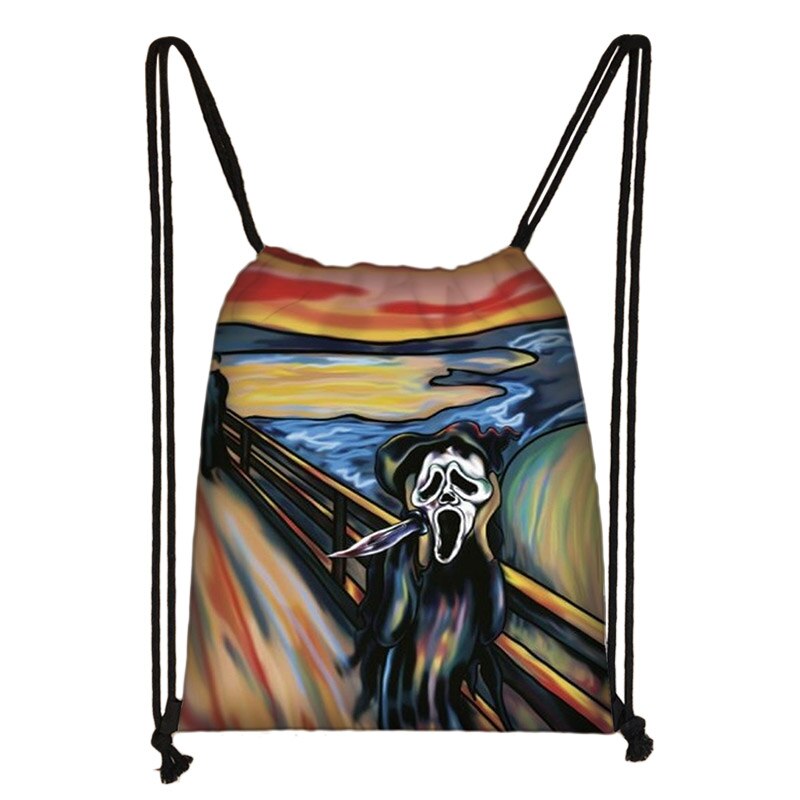Sac à dos drôle Mona Lisa, sac de nuit étoilé pour femmes, van Gogh, Michelangelo, Da Vinci, sac à bandoulière, rangement de
