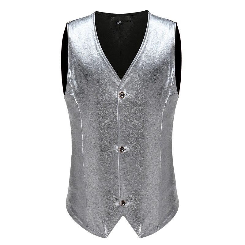 Homme Hipster Steampunk Paisley Gilet or métallique costume Gilet Gilet hommes mariage bal Disco robe Gilet smoking Gilet Homme