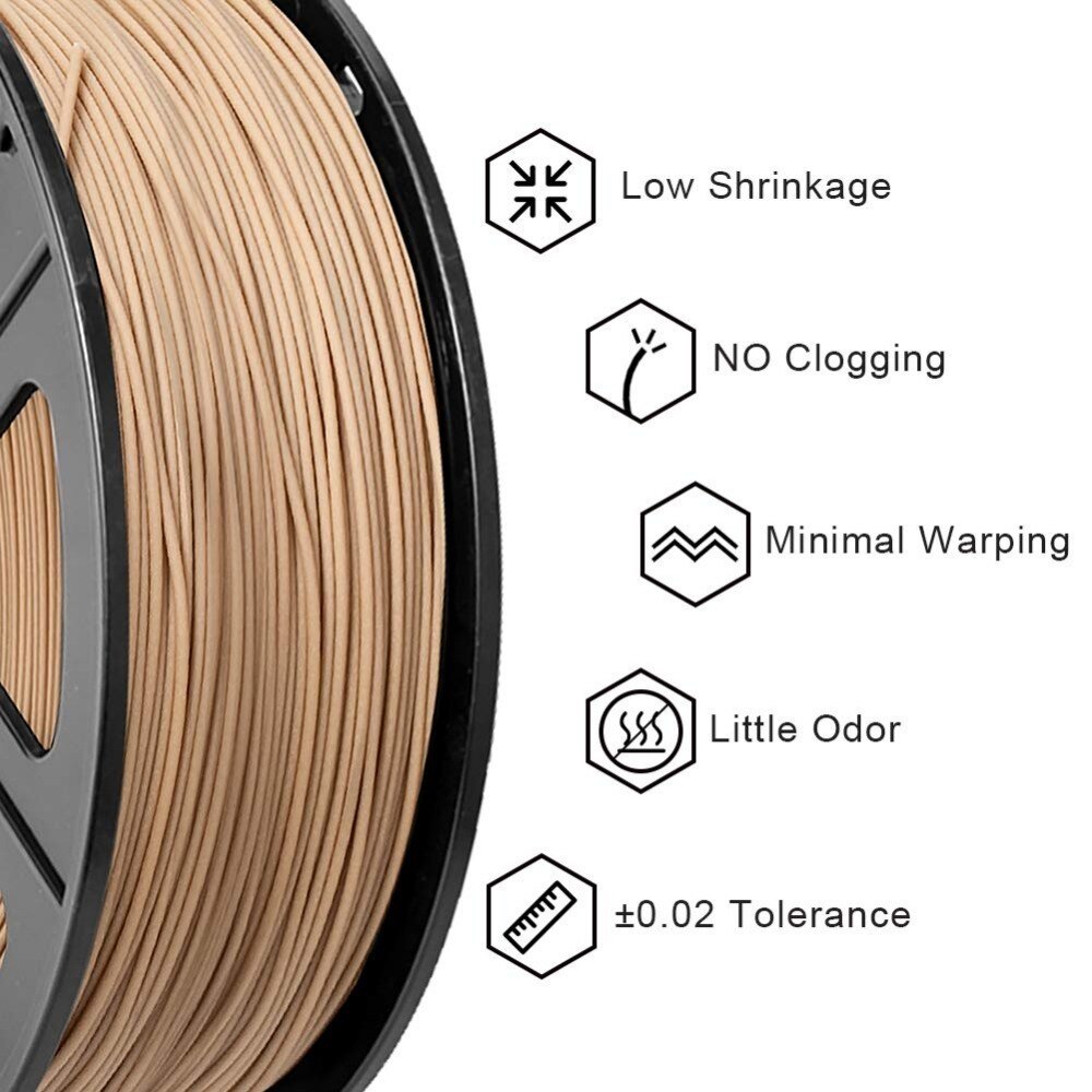 Fibra di legno 3d Stampante Filamento PLA 3d Filamento 1.75 millimetri/3.0 millimetri 1kg Legno Fialment Con 15% di legno fibra & 85% PLA 100% Nessuna Bolla