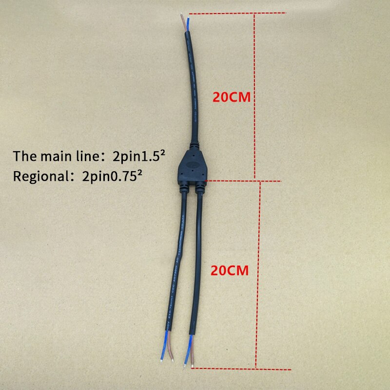 Cables Connector Waterproof IP67 2 pin Y 1 to 2 3 4 5 Connectors Male Female Electrical Wire Splitter Outdoor Led Strips: 1 to 2
