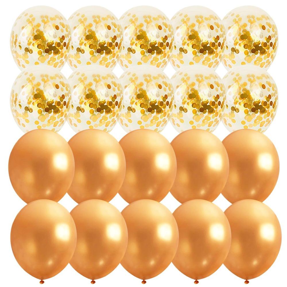 Gold Birthday Party Decorations, Party Supplies Birthday Banner, 20 Confetti Balloons, 3.3 X 6.6 ft Photo Booth Backdrop