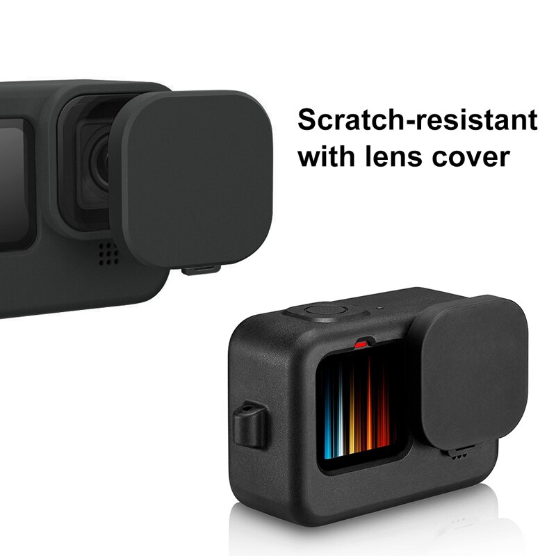 Funda de silicona para GoPro, carcasa protectora anticaída con correa de mano para cámara deportiva, accesorios para GoPro Hero 10, 9