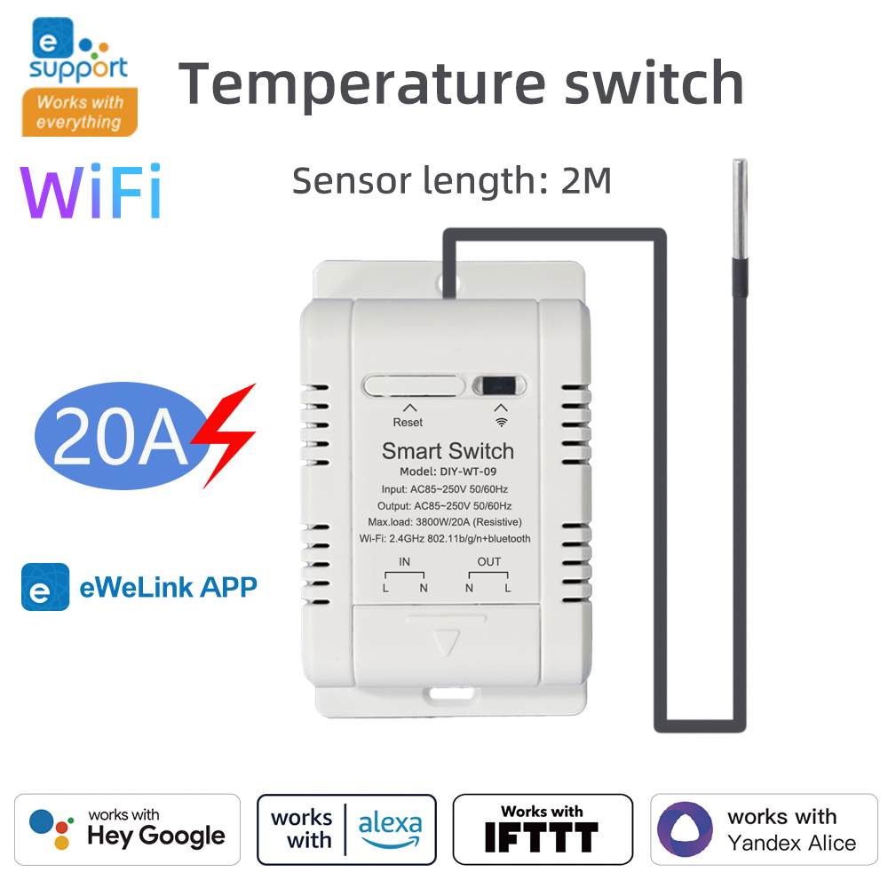 Ewelink wifi temperatur- og fugtighedssensor sikkerhed hjemmeautomation indendørs overvågning termometer fungerer med alexa google: Bundt 1