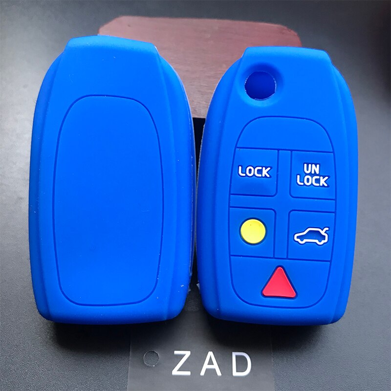 ZAD-funda de silicona para llave de coche, funda protectora para Volvo S80 S60 V70 XC70 XC90 D05 plegable, abatible, 5 botones, mando a distancia