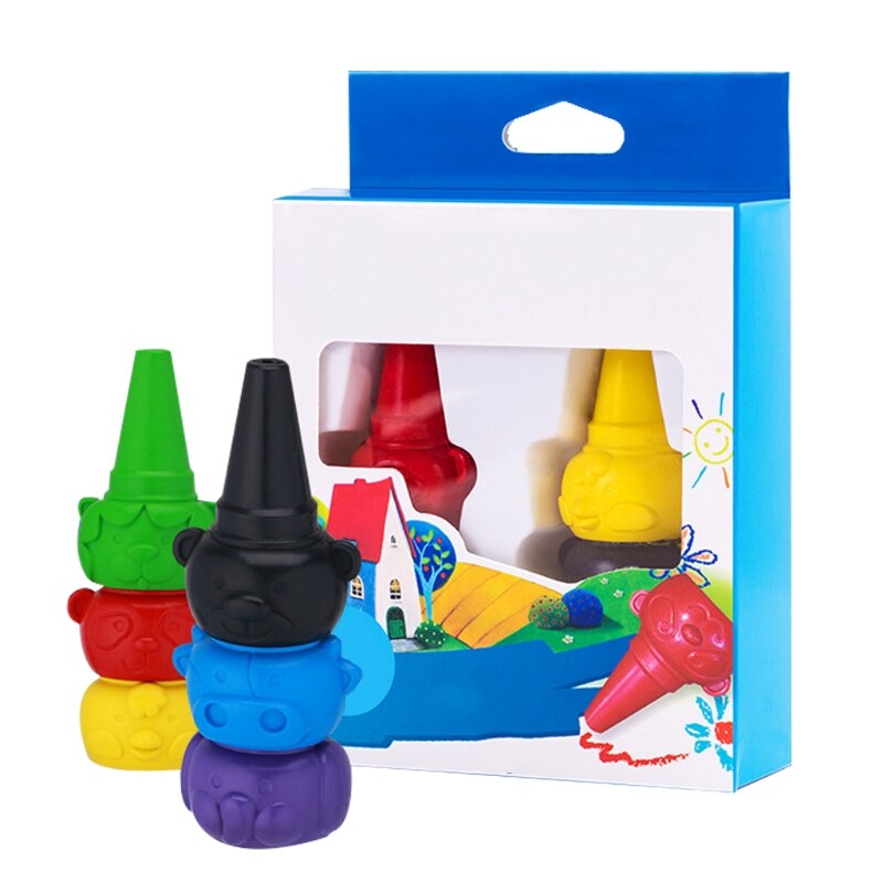 24 Colors Water -shaped Crayon Children Toddler Drawing Graffiti Pens Christmas Year Easter Halloween Supplies: 6 Colors