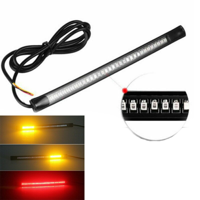 DC 12V Flexibele 48 LED Motorfiets Auto Richtingaanwijzer Brake Stop Running Light Strip