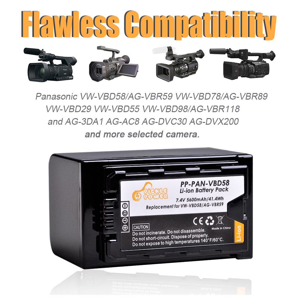 1Pc VW-VBD58 AG-VBR59 Battery with LED Power Indic... – Grandado