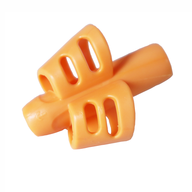 1Pc Kinderen Schrijven Potlood Pannenlap Kinderen Leren Praktijk Siliconen Pen Ondersteunde Grip Houding Orthese Studenten: Grey