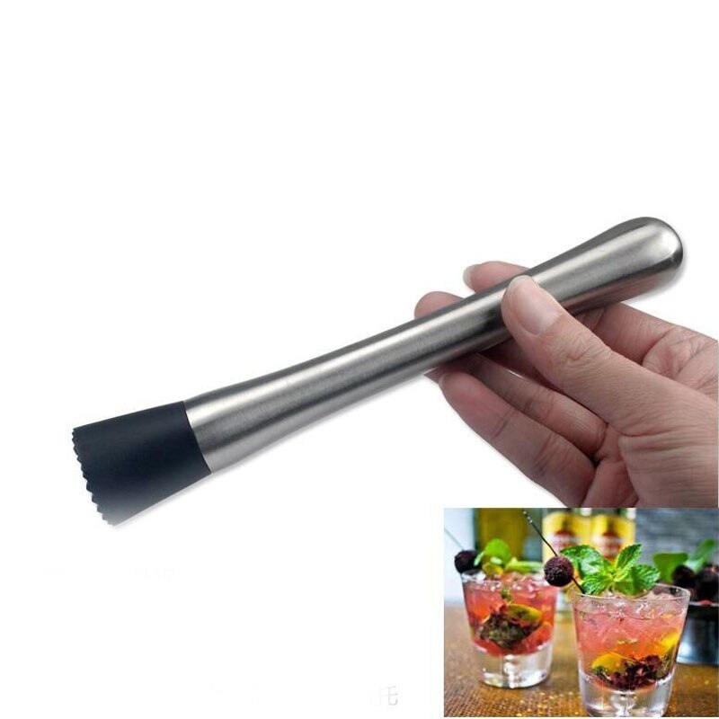 Stainless Steel Handle Swizzle Stick Ice Cream Popsicle Lemon Cocktail Bar Crushed Ice Hammer For Party Bar Tool