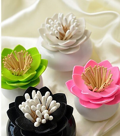 Cotton Swab Box Non-automatic Toothpick Holder Without Cover Cotton Swab Holder Lotus Shape Toothpick Holder