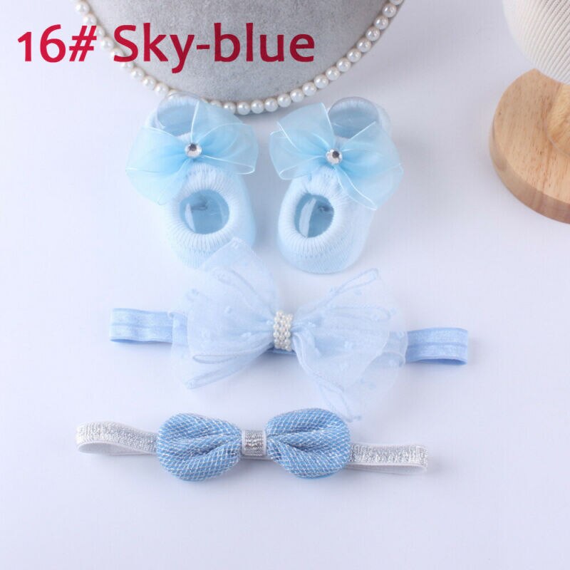 Bébé filles enfants chaussettes coton dentelle respirant TUTU chaussettes froufrous cheville chaussettes chapeaux ensemble Photo accessoires 0-3Y
