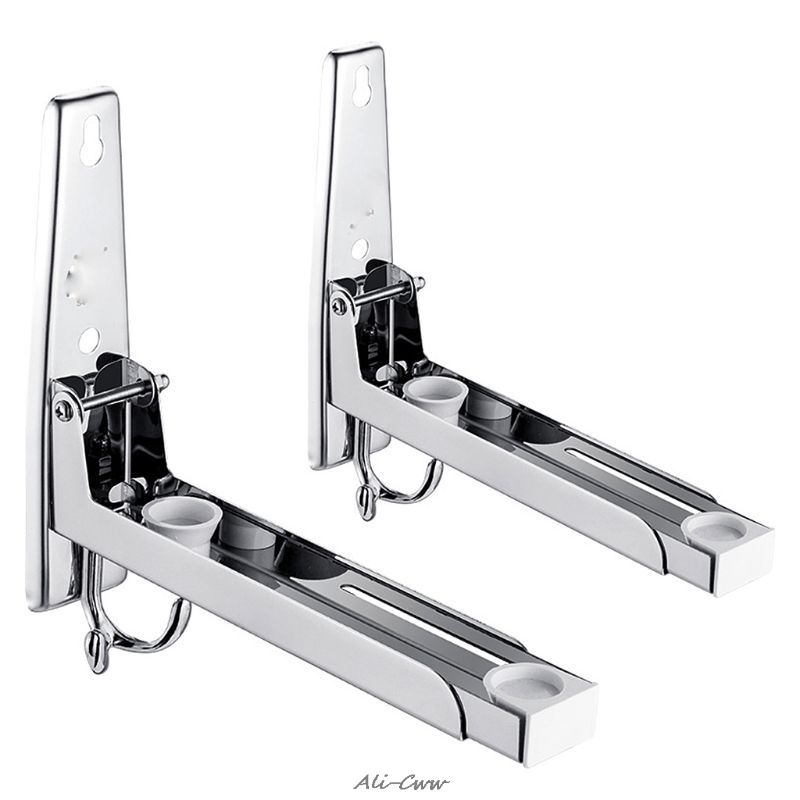 Soporte para horno microondas de acero inoxidable para cocina, soporte de pared extensible y resistente, estante de Navidad fácil de instalar 2x