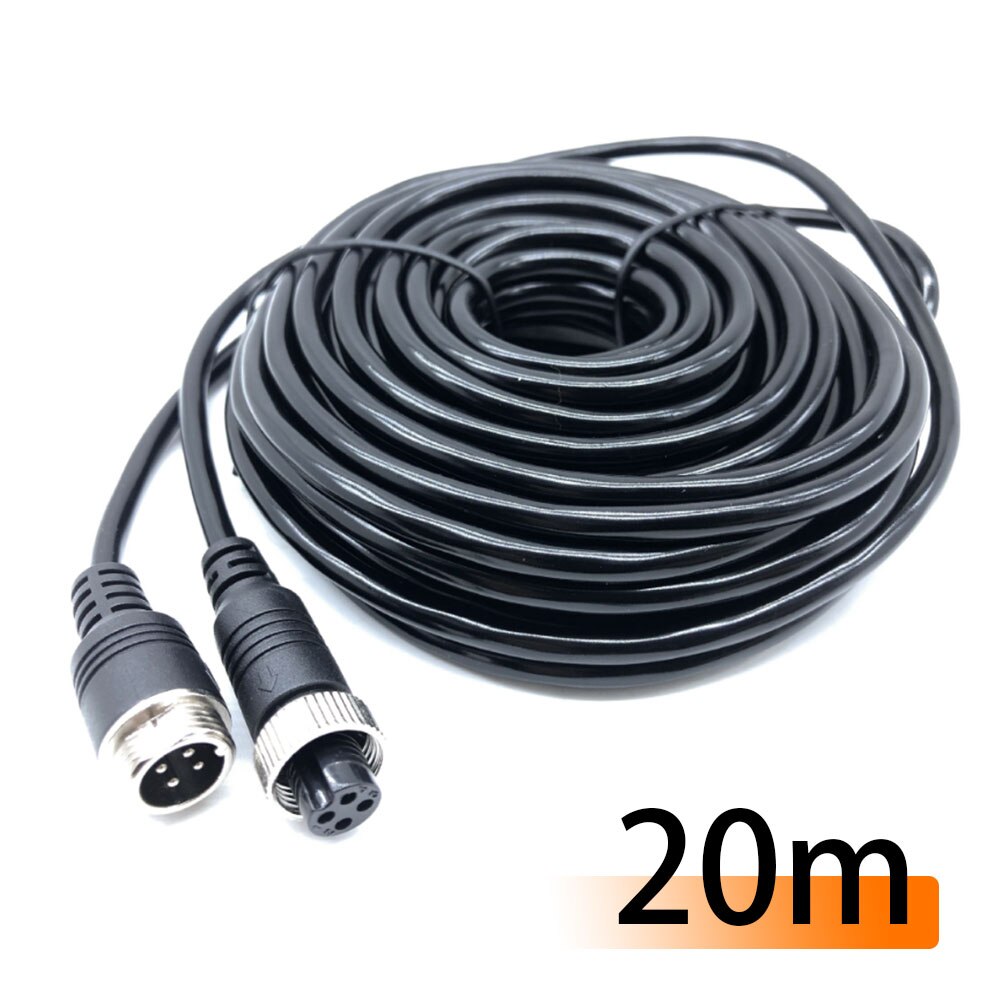 16FT 5M 5pcs Car Video Extension Cable 4-Pin Aviation Connector car camera Video For Camera DVR: 20m