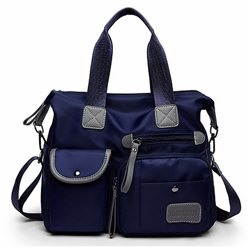 Mode Waterdichte Vrouwen Nylon Oxford Handtas Dames Tote Bag Toevallige Nylon Schoudertas Mummie Zak Grote Capaciteit Canvas Tas: Blauw