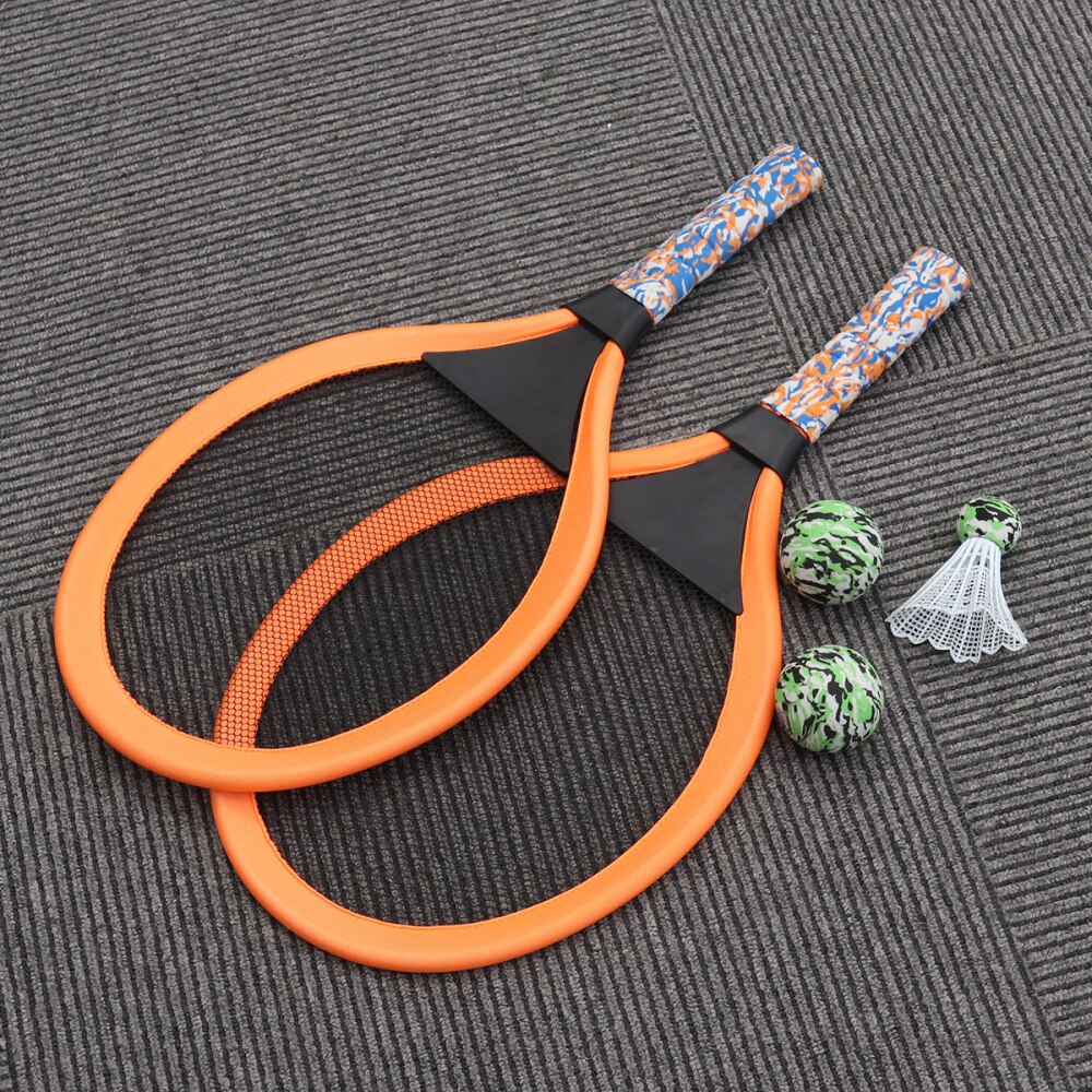 Raqueta de tenis ovalada de bádminton para niños, accesorios de juego para jardín de infantes y escuela primaria, deportes al aire libre, 1 par: Orange