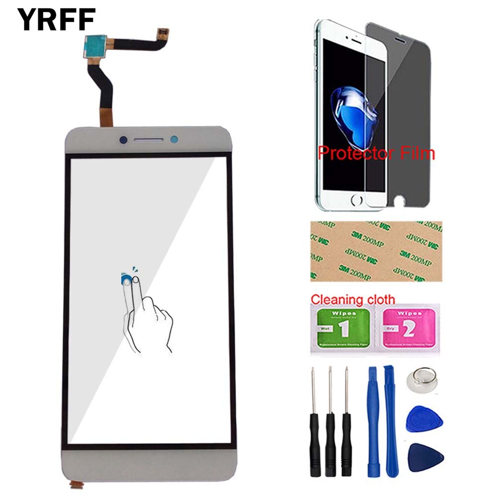 Sensor de pantalla táctil para móvil, herramientas de digitalizador de vidrio, película protectora, para LeEco Coolpad cool1 Cool 1 C106 Digitalizador de pantalla táctil: White With Tools