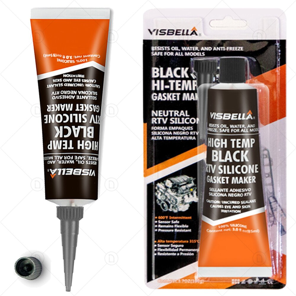 RTV Silicone Industrial Strong Adhesive High Temperature Sealant Silicone Rubber Gasket Maker Electric Repair Glue: Black