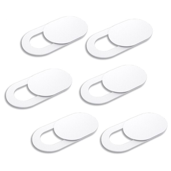 Camera Cover Sluiter Magneet Slider Metalen Webcam Cover Voor Pad Tablet Web Laptop Pc Camera Mobiele Telefoon Lenzen Privacy Sticker: 6 pcs T1 white