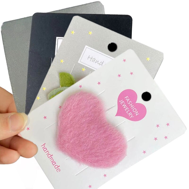 50 stk 7.5 x 10.5cm hårspænder hårnåle display kort pink kraftpapir kort til hårspænder hårspænder display emballage smykker prisskilt