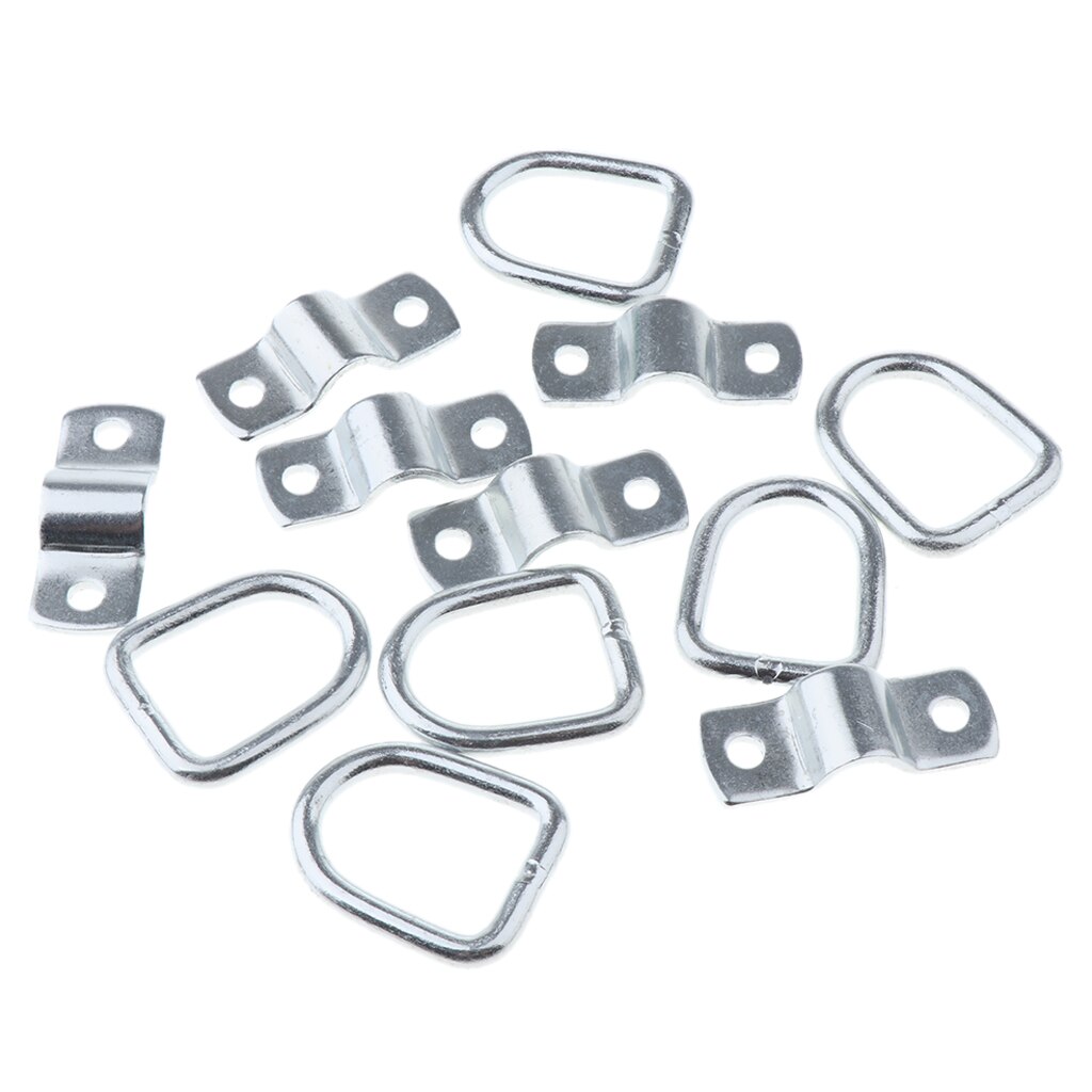 1 Set / 6 Pair Heavy Duty 36x46mm Anchor Point Surface Mount Tie Down D Ring For Trailer Boat ATV Etc