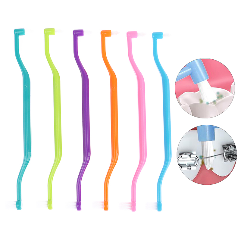 Cepillo Interdental de ortodoncia, cepillo de dientes suave de doble haz, herramienta de cuidado bucal, implante de cabello suave de cabeza pequeña para adultos