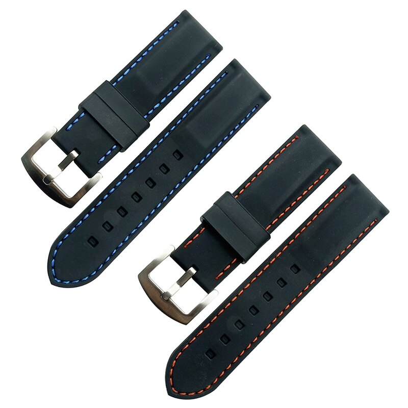 20mm 22mm 24mm 26mm Soft Silicone Watch Strap Belt Waterproof Wristband For Summer Outdoor Sports Watch Bands Accessories