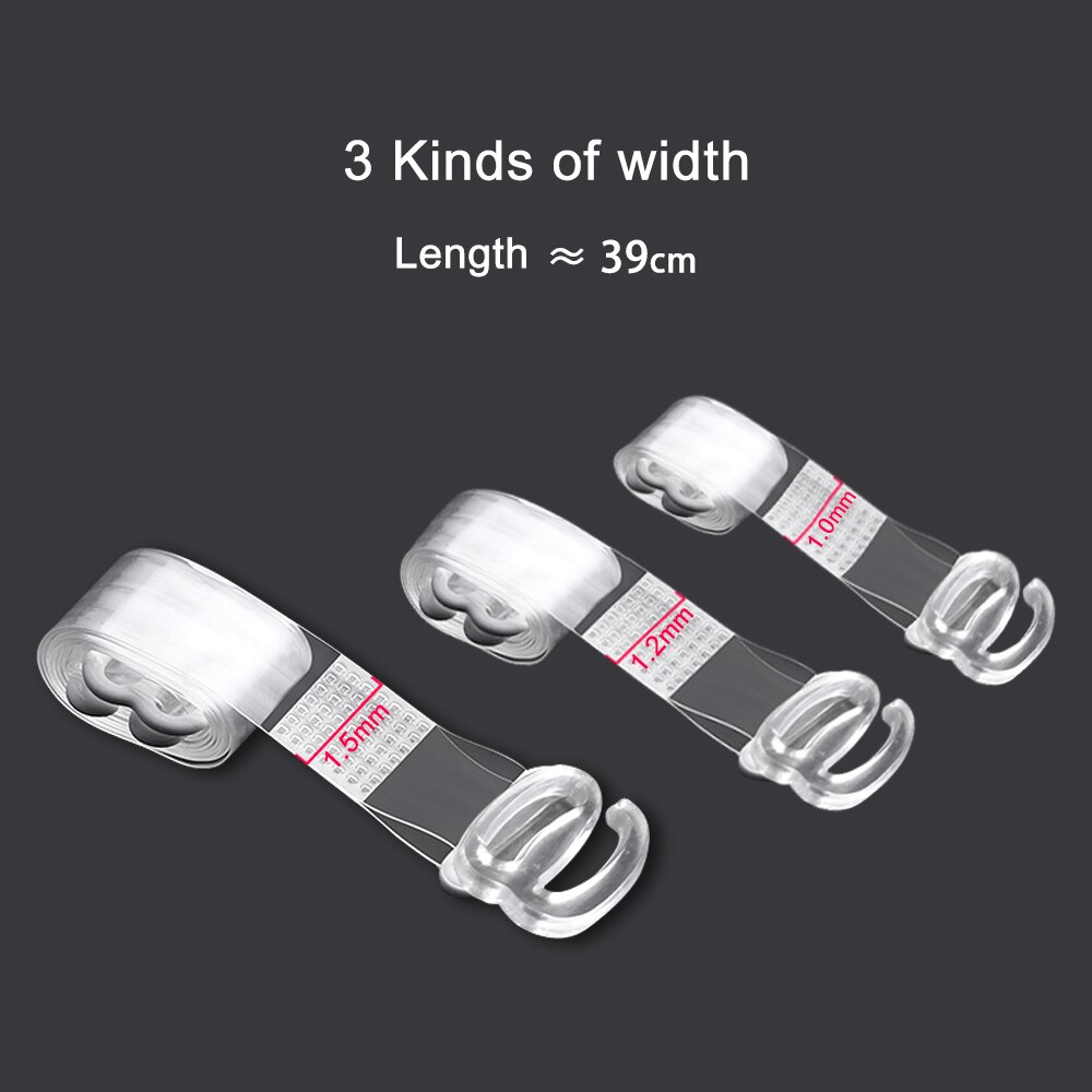Hög elastisk transparent bh underkläder rem justerbar osynliga klara kristall axelband antyder tillbehör