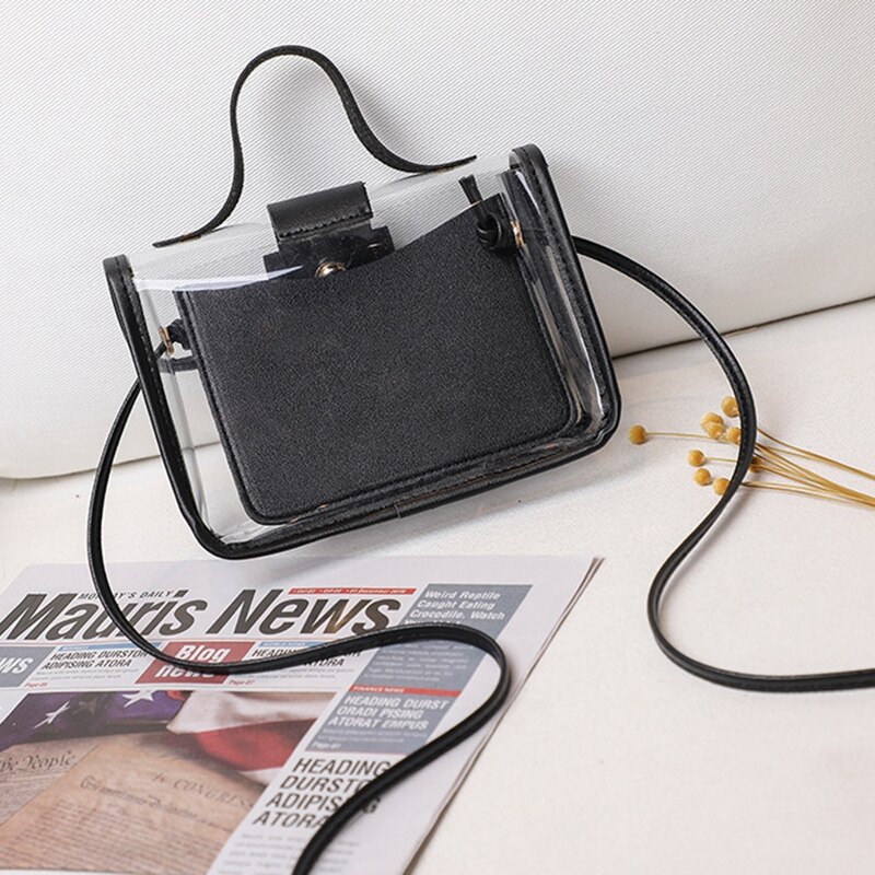 Lente Zomer Mode Vrouwen Transparante Vierkante Sling Bag Cool Schoudertas Messenger Bag Mobiele Dame Tas