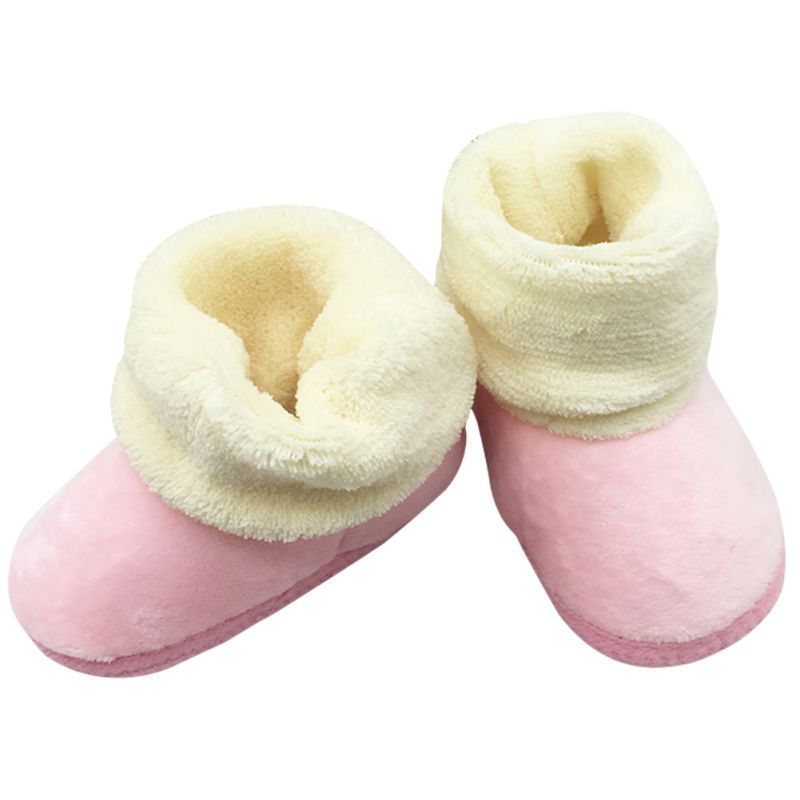 Winter Baby Snowboots Baby Schoenen Winter Warm Pluche Snowboots Baby Leuke Bont Winter Baby Laarzen: Roze / 0-6 months