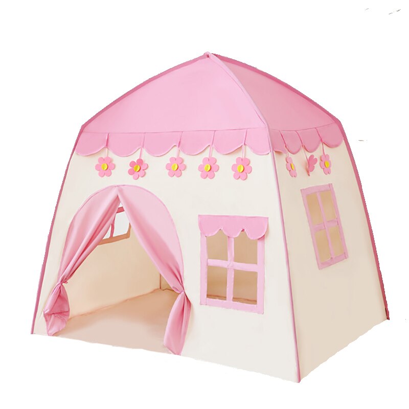 Tienda de juegos plegable para niños y niñas, casa de juegos para niños, Castillo de princesa: Pink-white